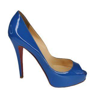 Christian Louboutin Very Privé Patent Leather Peep Toe Pumps